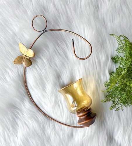 Vaso farfalla ottone sospeso