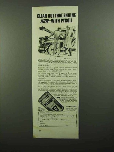 Pubblicità olio pyroil 1942 - pubblicità,