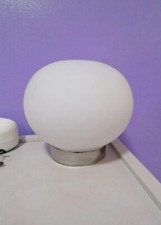2 Lampade tavolo comodino studio moderna luce sfera in vetro bianco abatjour