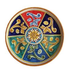 Piatto decorato a mano in ceramica di Caltagirone diam 25 cm