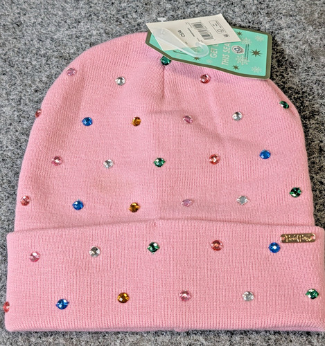 Beanie rosa con - strass, in
