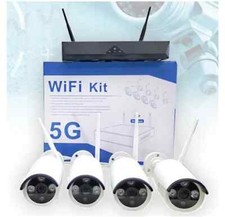 KIT VIDEOSORVEGLIANZA WIRELESS FULL HD IP 4 TELECAMERE 2 MPX WIFI DA REMOTO SENZ