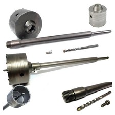 FRESA CAROTATRICE A TAZZA PER MURO DA 30MM A 130MM CON ASTA DA 65 CM SDS MAX