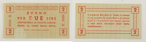 Buono cassa lire - 2,