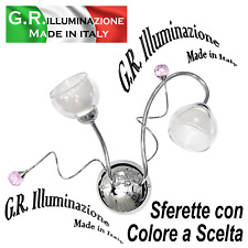 APPLIQUE MODERNA CROMATA 2 LUCI LAMPADA DA PARETE CROMO CRISTALLO BAGNO Sun