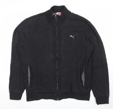 Puma Felpa Uomo Nera Full Zip Taglia L Giacca Sportiva in Pile