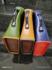 Cartella vintage zaino scuola Anni 70/80pelle Vari Colori Borsa con bretelle Sac