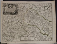 SLAVONIA CROAZIA 1690 CANTELLI DA VIGNOLA INSOLITA ANTICA MAPPA INCISA RAME