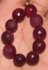 Perline sfaccettate rotonde corindone rubino pietre preziose naturali artigianato gioielli design perline