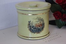 VECCHIO BARATTOLO INGLESE VASETTO ANTICO IN CERAMICA CON COPERCHIO