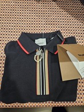 Polo nera per bambini Burberry