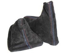 BMW E36 E46 CUFFIA CAMBIO E FRENO PELLE scamosciata NERA NEW