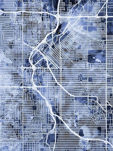 Poster denver map modern - poster,