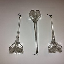 LAMPADARI MURANO RICAMBI GOCCE FIORI PENDENTI IN VETRO MURANO TRASPARENTE