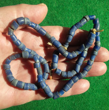 93 HUDSON BAY COBALT TRADE BEADS PENNSYLVANIA PUNTA DI FRECCIA 22" FILO - PERLINE COMMERCIALI