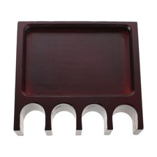 Weighted Solid Wood Pool Cue Holder 4 Slot Non Slip Tabletop Rack for Billiard