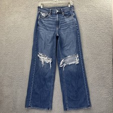 Jeans American Eagle super alti larghi larghi larghi anni 90 donna effetto invecchiato 6 x 30