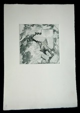 QUADRO disegno calcografico torchio B. MUNCH LEAVES danish artist tegning kunst