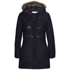 Cappotto Bambini Ragazze Pile Imbottito Parka Giacca Lunga Simil Pelo Con 5-13