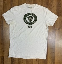 T-shirt Abercrombie & Fitch uomo L muscoloso bianca con logo