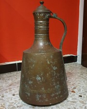 Antica BROCCA IN RAME lavorato a mano con manico ø 25 cm, h. 45 cm, peso 2120 gr