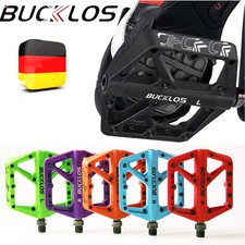 BUCKLOS Pedali Bici MTB Bici da Corsa Piatti Pedali Nylon Cuscinetto 9/16" Piattaforma Larga