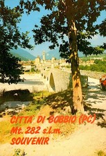 Cartolina - Città di Bobbio (PC) - Souvenir - Ponte Gobbo - VII Sec. - FG - NV