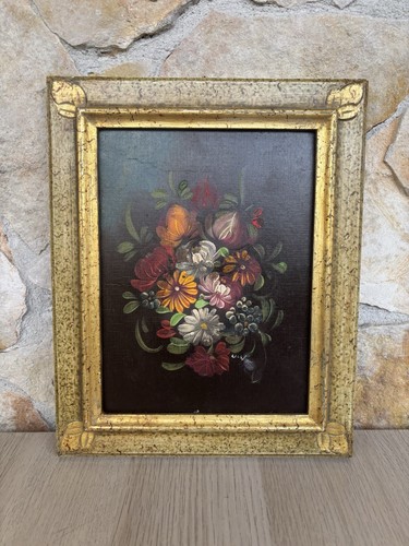 Quadro vintage fiori dipinto - vintage,