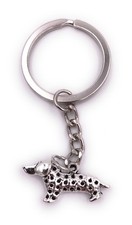 Bassotto Punteggiato Piccolo Cane Portachiavi Ciondolo Argento Di Metallo