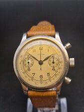 Cyma Tavannes rare oversize Chrono steel Clamshell Case! Revised! 40'S