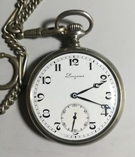 LONGINES, Orologio da Tasca, Cal. 18.69 N, catena d'epoca.