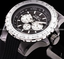 Orologio Nautico Invicta Uomo AVIATOR VOYAGE Multifunzione Quadrante Nero Argento SS