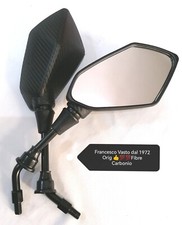 2 Specchio SPECCHIETTO DX-SX ORIG???Fibre Carbonio 10m Unive Moto Scooter ATV