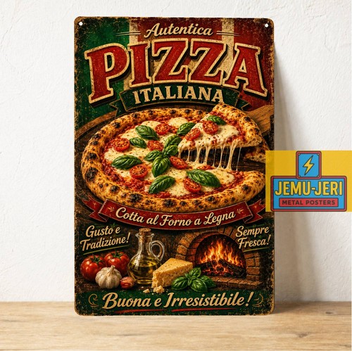 Insegna latta poster pizza - insegna,