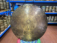 20" speciale eclissi solare faccia intaglio gong tibetano Nepal-tempio...