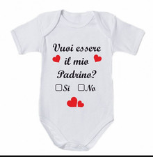 BODY BIMBO-BIMBA VOLETE ESSERE IL MIO PADRINO,LA MIA MADRINA ZIA ZIO COTONE 100%