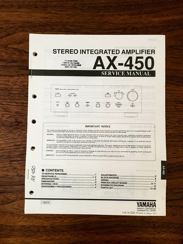 Yamaha 450 amplificatore - ax-450,