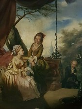 Antico Quadro Dipinto Olio su