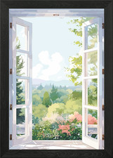 Finestra disegno paesaggio
