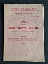 Militaria WW1 Libretto RICORDO della GRANDE GUERRA propaganda Morale