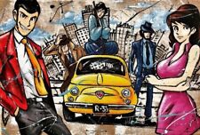 QUADRO STAMPA SU TELA CANVAS  lupin & co - cartoni anni 80 - vintage -