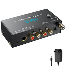 Mini Preamplificatore Phono DC 12V Stereo MM con RCA, TRS e Jack 3.5mm