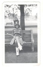 Foto d'epoca ragazza liceo Majorette Park panchina anni 50 ritrovata arte R98