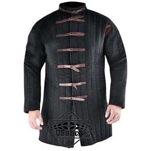 Medieval gambeson nero per sca - gambeson,