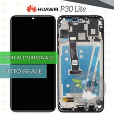 DISPLAY HUAWEI P30 LITE MAR-LX1M LX1A LX2J SCHERMO LCD TOUCH VETRO FRAME NERO