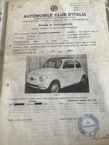 Scheda omologazione fiat - scheda,