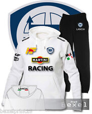 Tuta Stampa RACING MARTINI LANCIA DELTA HF INTEGRALE Felpa e Pantalone cl BN