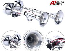 Air Horn 12v Elettrico Super Forte Doppia Tromba Grado Marino Barca Acciaio Inox
