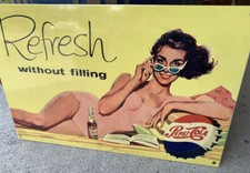 Insegna Uomo-Grotta Soda Pop Pepsi Riproduzione Vintage