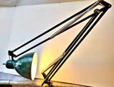 lampada LUXO LAMP L-1 NORWAY US Pat  No. 2787434 verde usata modernariato